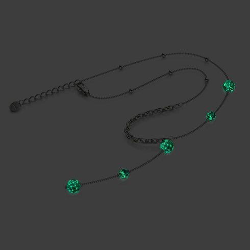 Blaugrün | Silber | Firefly Glas Kaskaden Doppelanhänger